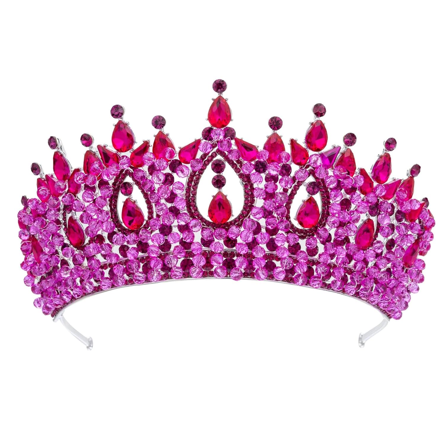 Classic Crystal Tiara Crown For Women Royal Queen Princess Rhinestone Headpiece Bridal Wedding Prom Pageant Accessories