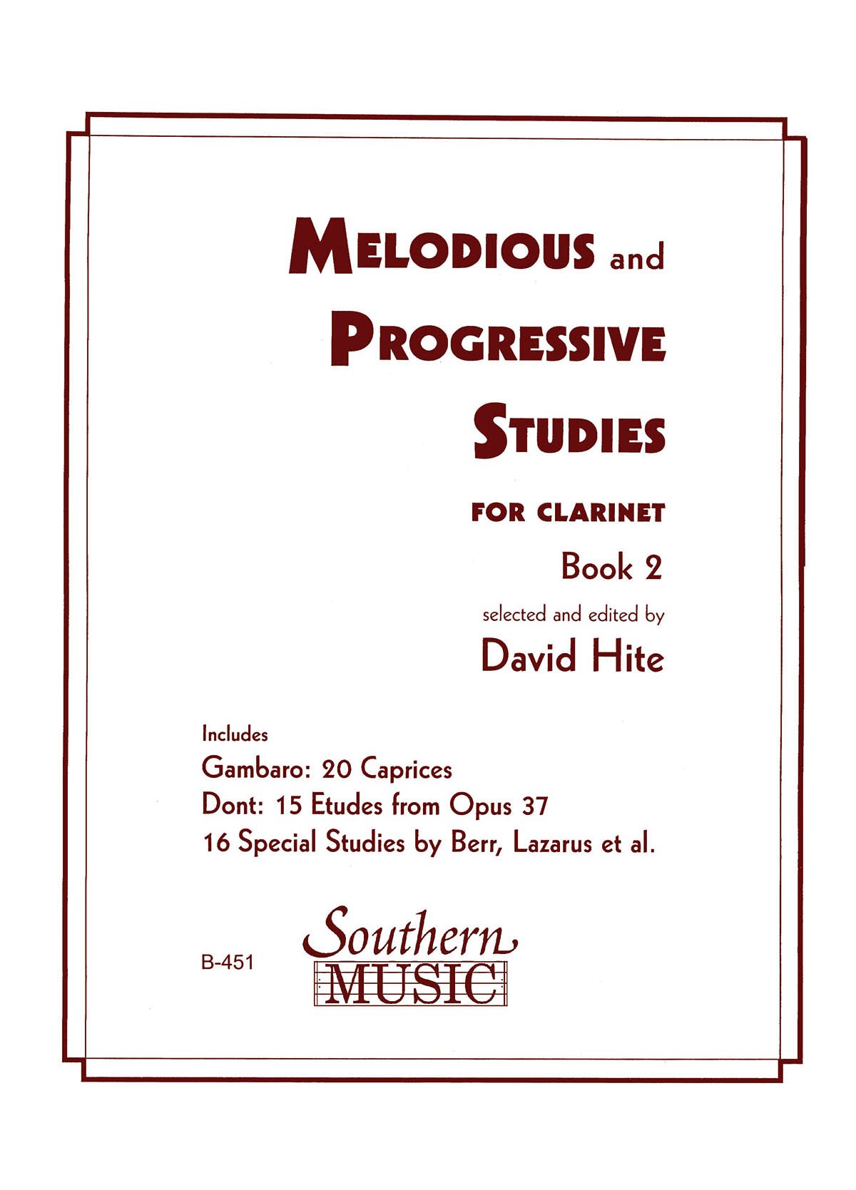 Melodious And Progressive Studies Book 2 pour clarinette seule partition