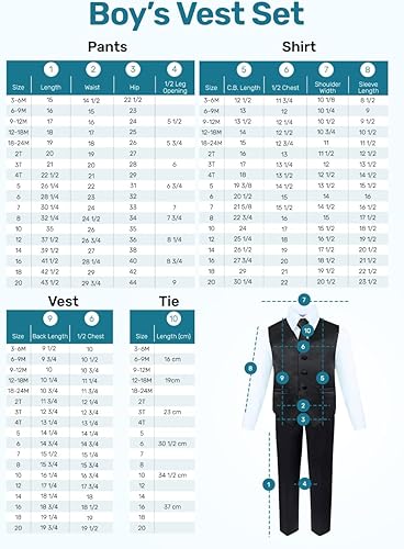 Miniatura 6 de S.H. Churchill & Co. Conjunto de chaleco de 4 piezas para niño, con corbatín, corbata para el cuello y pañuelo de bolsillo