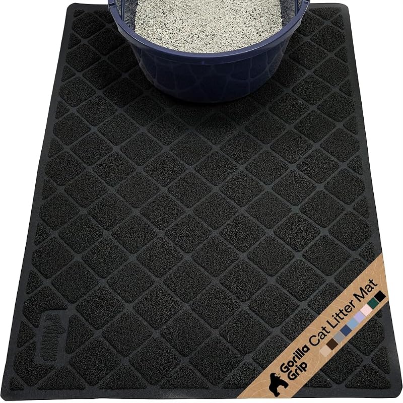 Tapete para Caixa de Areia de Gatos com Malha em Espiral GORILLA GRIP, Black, 76,2 x 50,8 cm