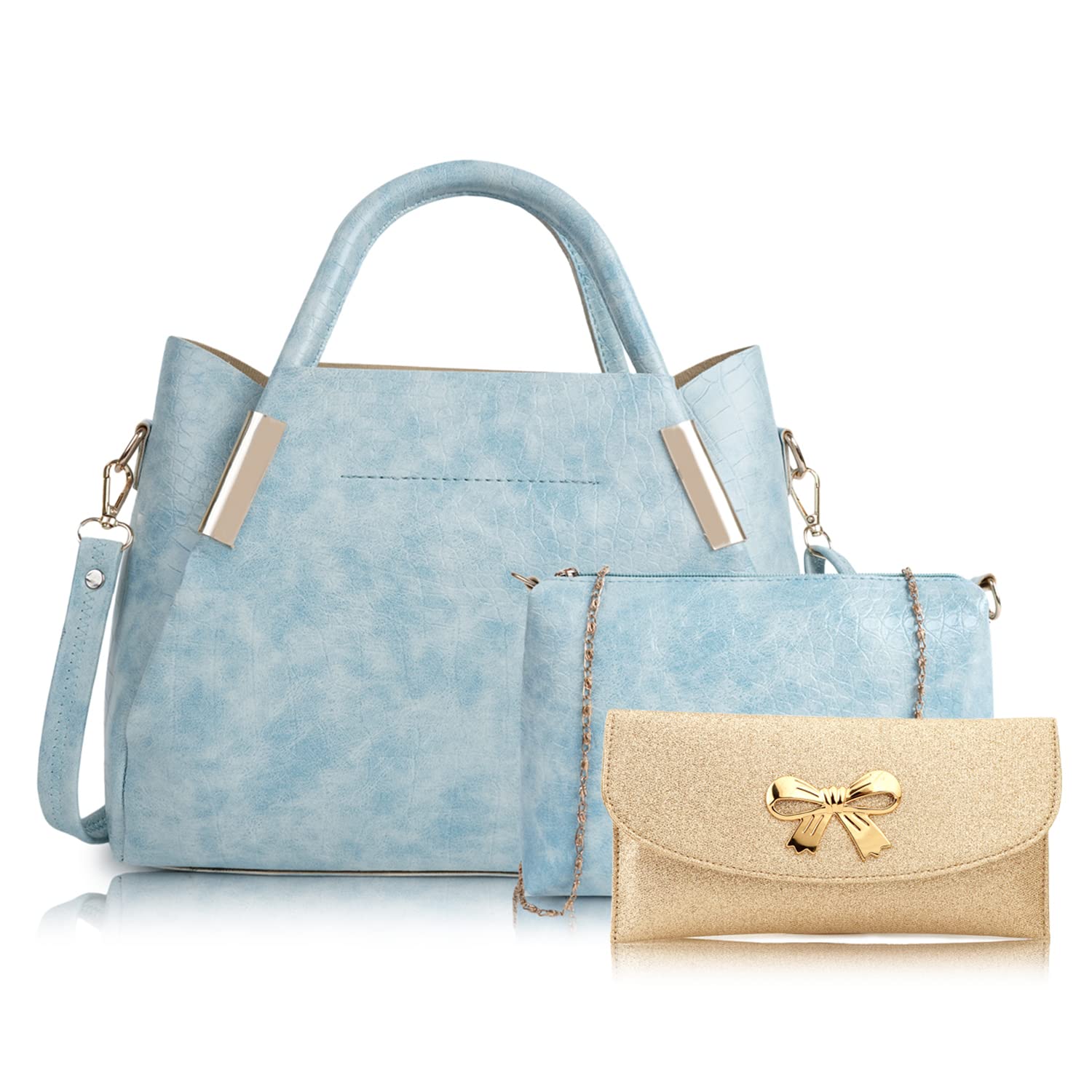 Nevis Womens Sling Bag With Satchel (Set of 3) (C3 Black-19CPY_Sky Blue) (B0BRSB2J9G) Amazon Price History, Amazon Price Tracker