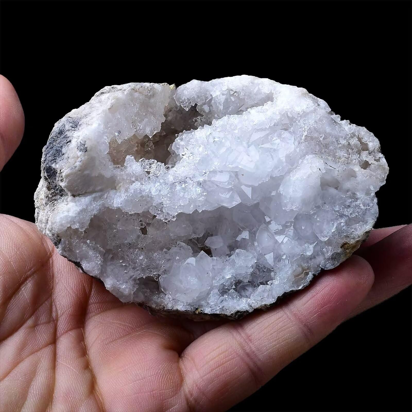 Natural Moroccan Geode Healing Crystal Geode Cluster White Irregular Rock Gemstone Specimen Home Decor 0.4-0.6 Lbs