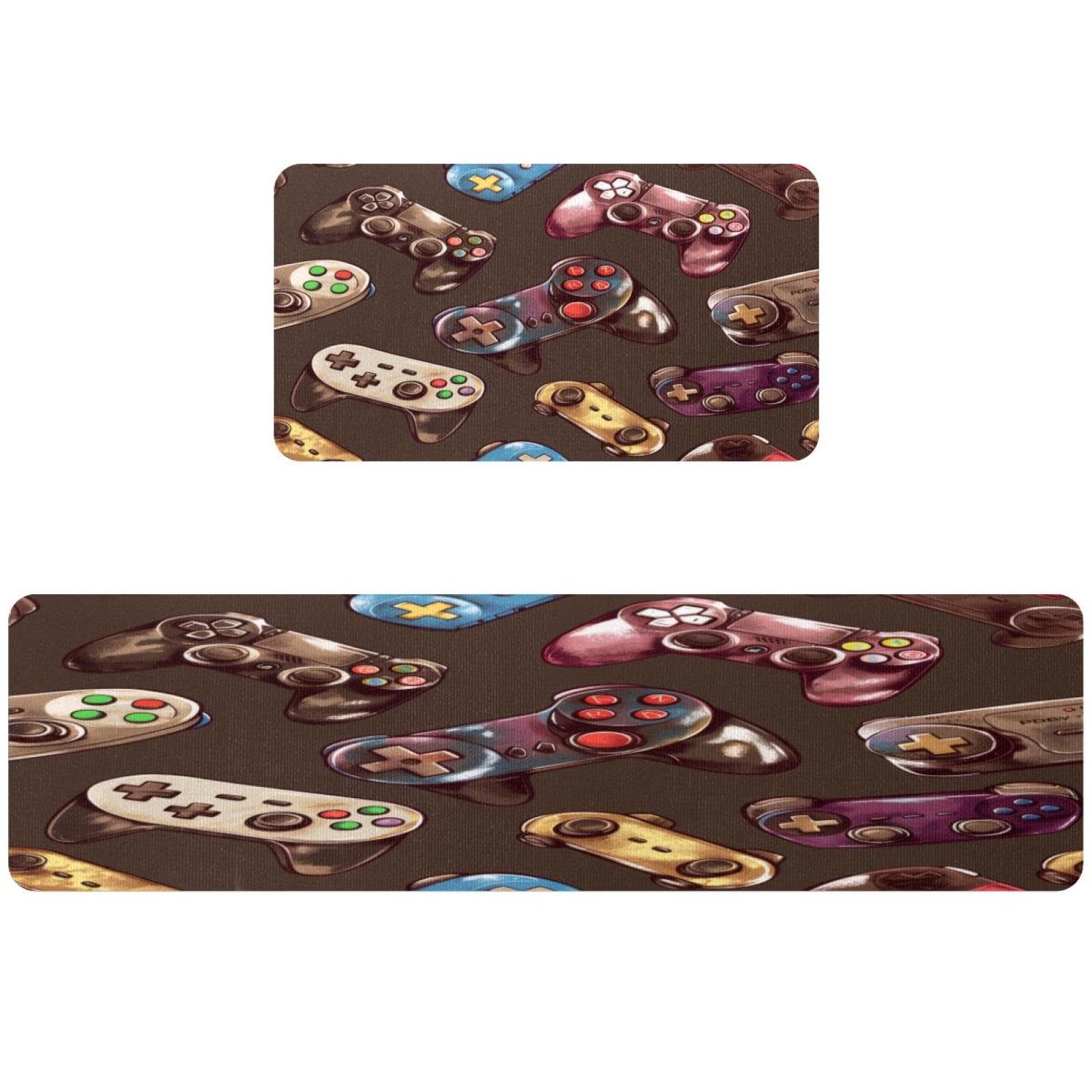 Alfombrillas de cocina para zonas de lavado y pasillos con diseño de mandos gamer