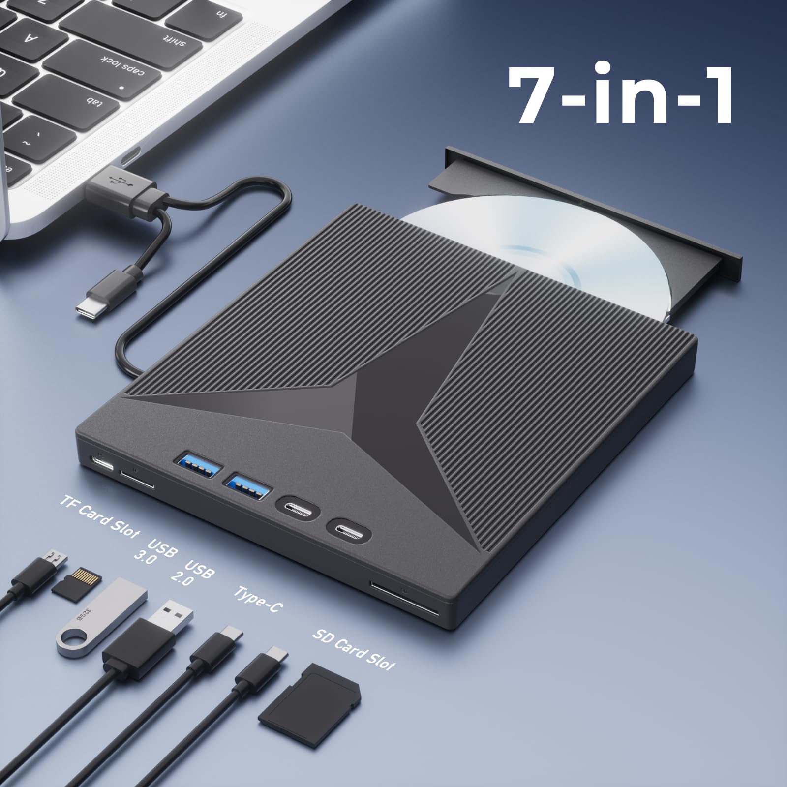 Amazon.com: wintale 7 in 1 External CD/DVD Drive for Laptop, CD