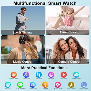 Smart Watch GPS, Answer/Make Call, 2.06HD Screen Smartwatch for Men Women, Fitness Watch with Heart Rate/Sleep Monitor/Pedometer, 100+ Sports Modes, IP68 Waterproof Step Counter for Android iOS