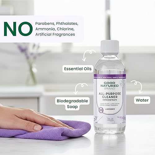 Vista 3 de Good Natured Brand Limpiador concentrado multiusos Limpiador biodegradable multisuperficie Aceite esencial de lavanda natural Limpiador