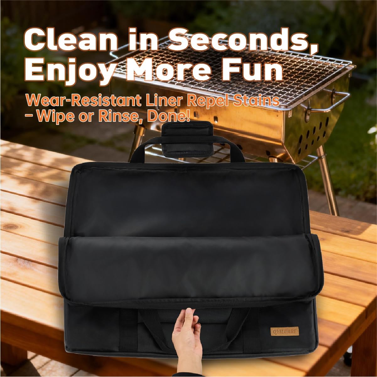 Heavy Duty 1680D Full-Size Griddle Carry Bag Compatible with Weber Spirit 300 Series, Weber Genesis 300 Series, Blackstone and Camp Chef Griddle Top 27" L x 2" W x 19" H