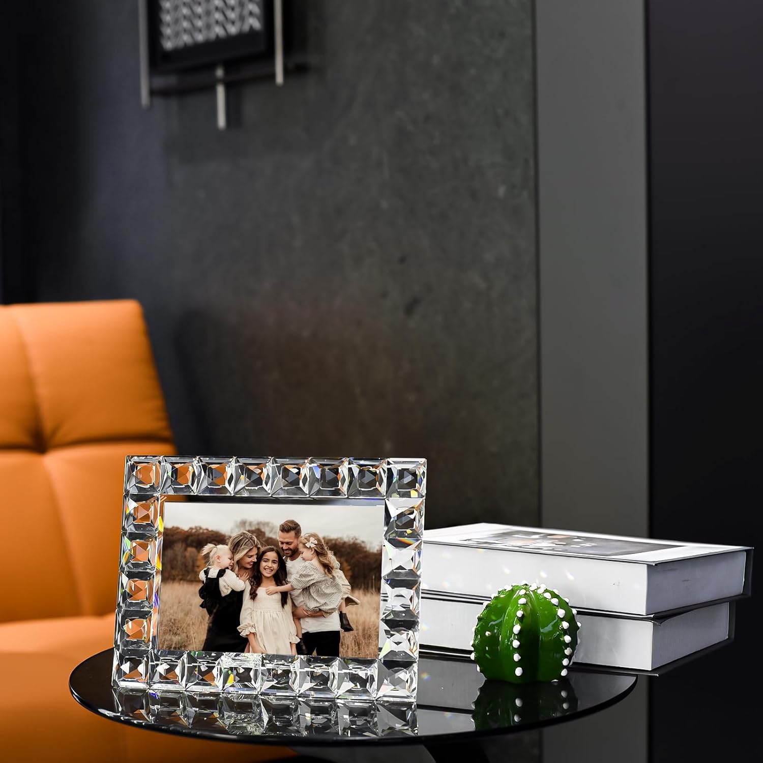 Crystal 5x7 Inch Decorative Sparkling Picture Frame, Wedding Frame Tabletop Display, Display Photo 5''x 7'', Comes with Gift Box