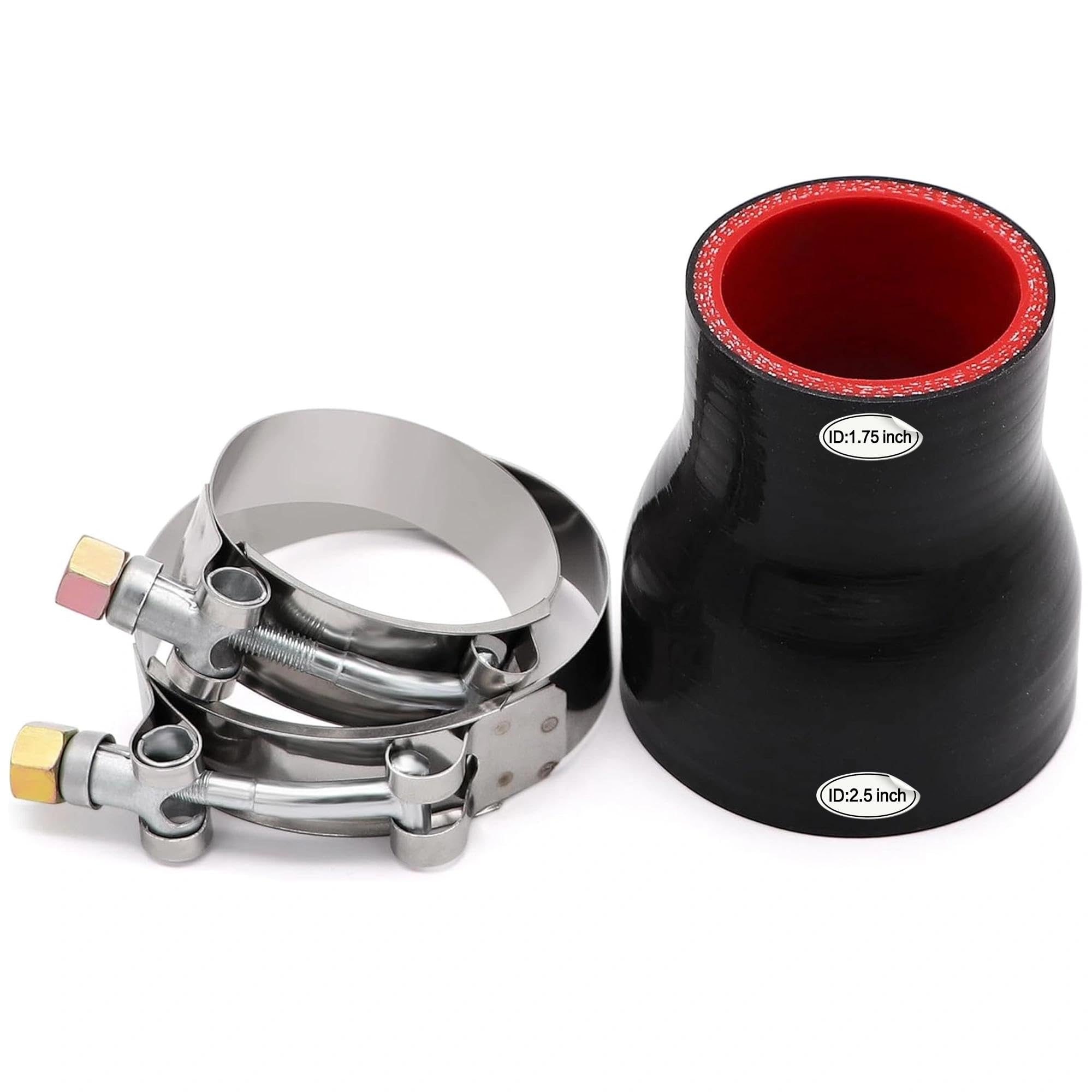 ID 1-3/4inch to 2-1/2inch Straight Reducer Coupler Silicone Hose