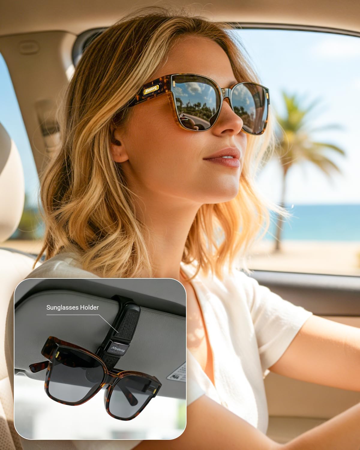 Meeloog Polarized Fit Over Glasses Sunglasses for Women Men, Oversized Square Fitover Shades UV400 for Driving MST0092 - Image 3