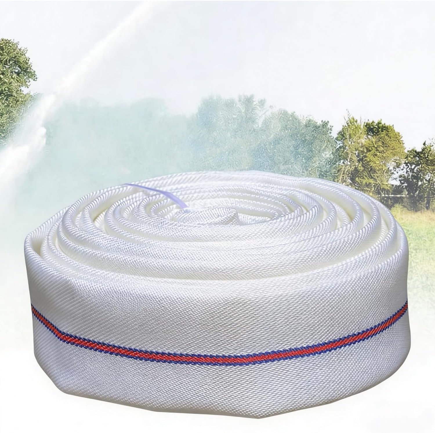 Lay Flat Discharge Hose, Reinforced Water Transfer Hose with Aluminum Fittings, for Dewatering, Industrial, Farm, Agricultural Irrigation Pump(20 meters - 4 inch)