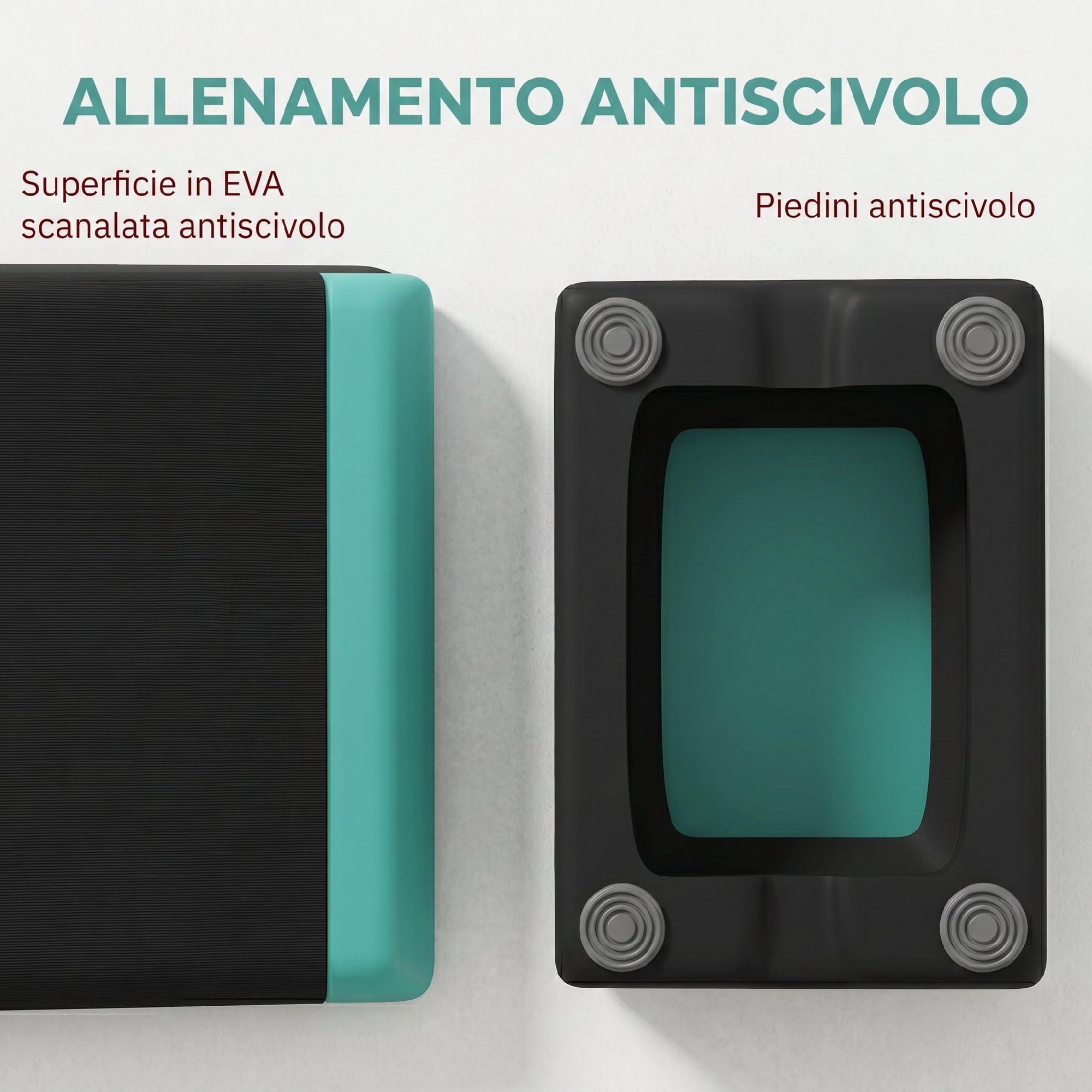 SPORTNOW Stepper Fitness Regolabile su 3 Livelli 10.5/15.5/20.5 cm, Stepper per Casa e Palestra Antiscivolo Capacità 250 kg