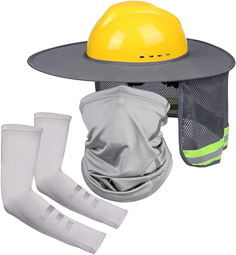 Parasol de sombrero duro con visera de ala completa, protege tu cuello del sol, accesorios de construcción para hombres para sombreros duros,
