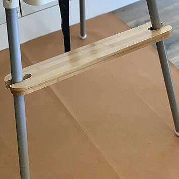 High Chair Foot Rest, Non-Slip Natural Wood Highchair Footrest Adjustable Baby High Chair Accessories with Rubber Rings, Wooden Footrest Compatible with IKEA Antilop High Chair