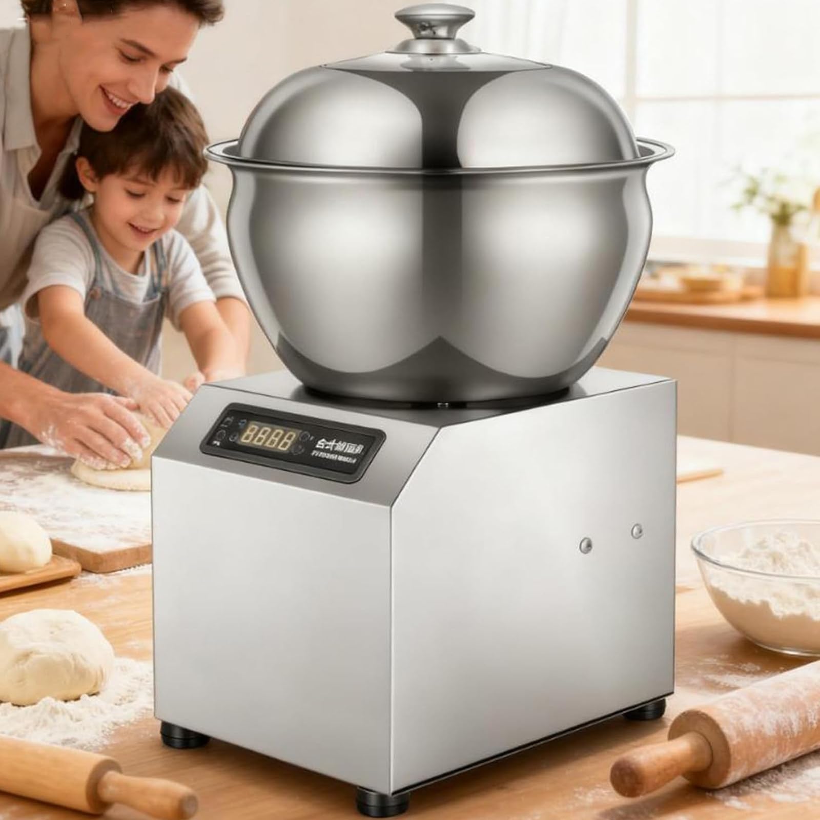 Elektryczna maszyna do mieszania ciasta 5 kg/8 kg, do chleba, pizzy, wyrabiania ciasta, z funkcją timera i wyjmowaną misą, do użytku domowego 8kg