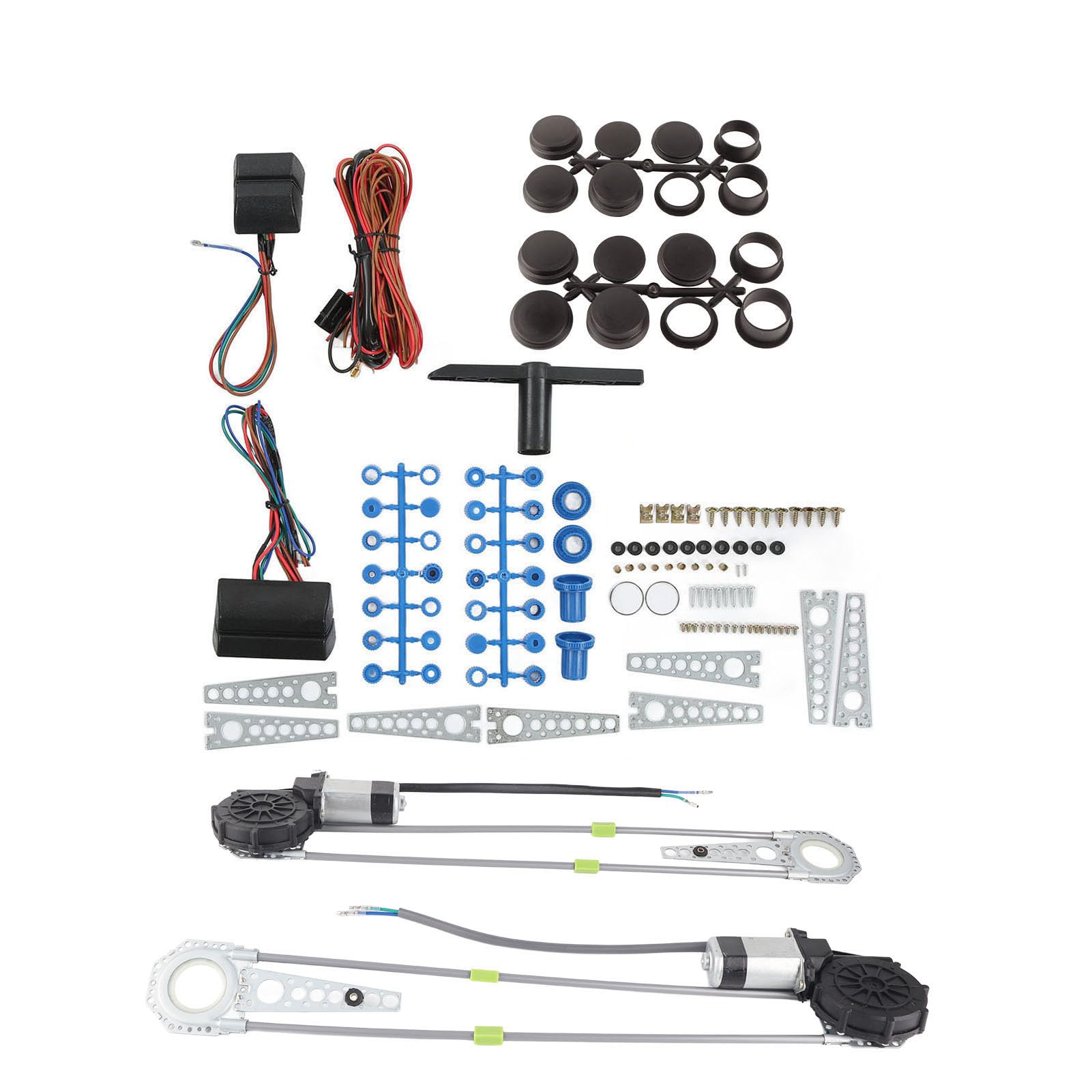 Kit Alzacristalli Elettrici Universale Per Auto A 2 Porte, SUV E Pickup - Conversione Da Manuale A Elettrico, 12V, Completo Di Cablaggio E Interruttori
