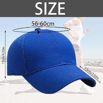 YOUYIKE Baseball Cap for Men and Women, Cotton Cap, Baseball Cap, Unisex, Adjustable, Plain, One Size, Sun Hat