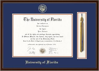 Church Hill Classics - University of Florida 16" w x 11.5" h Tassel Diploma Frame - Fits a bachelor's, master's and phd - Gold Embossed Tassel & Cord Diploma Frame - Officially Licensed