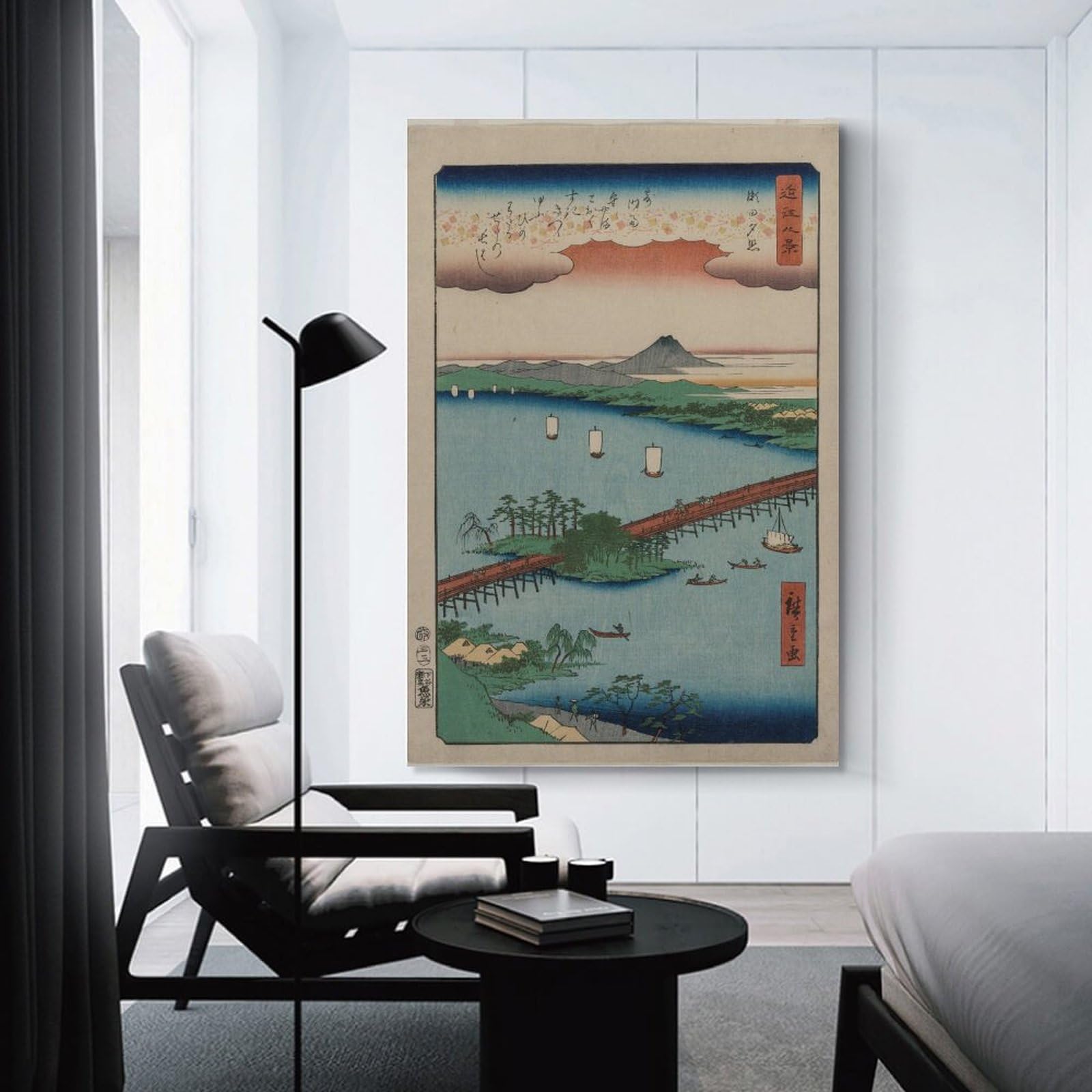 Amazon.co.jp: 瀬田の夕焼けポスタープリント歌川広重浮世絵版画