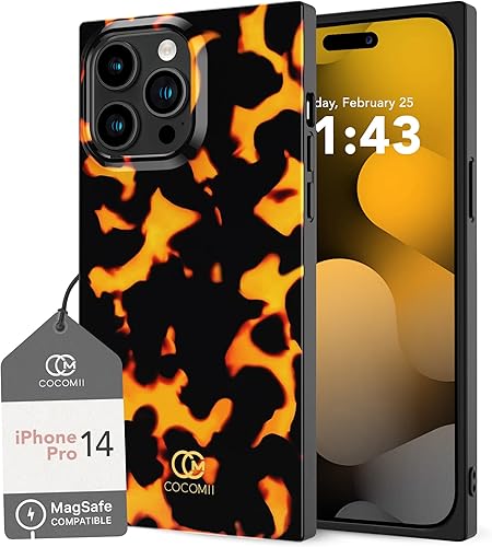 Miniatura 10 de Cocomii Funda cuadrada diseñada para iPhone 13 Pro Max, compatible con MagSafe, delgada, brillante, bronceado y blanco, estampado animal de moda,