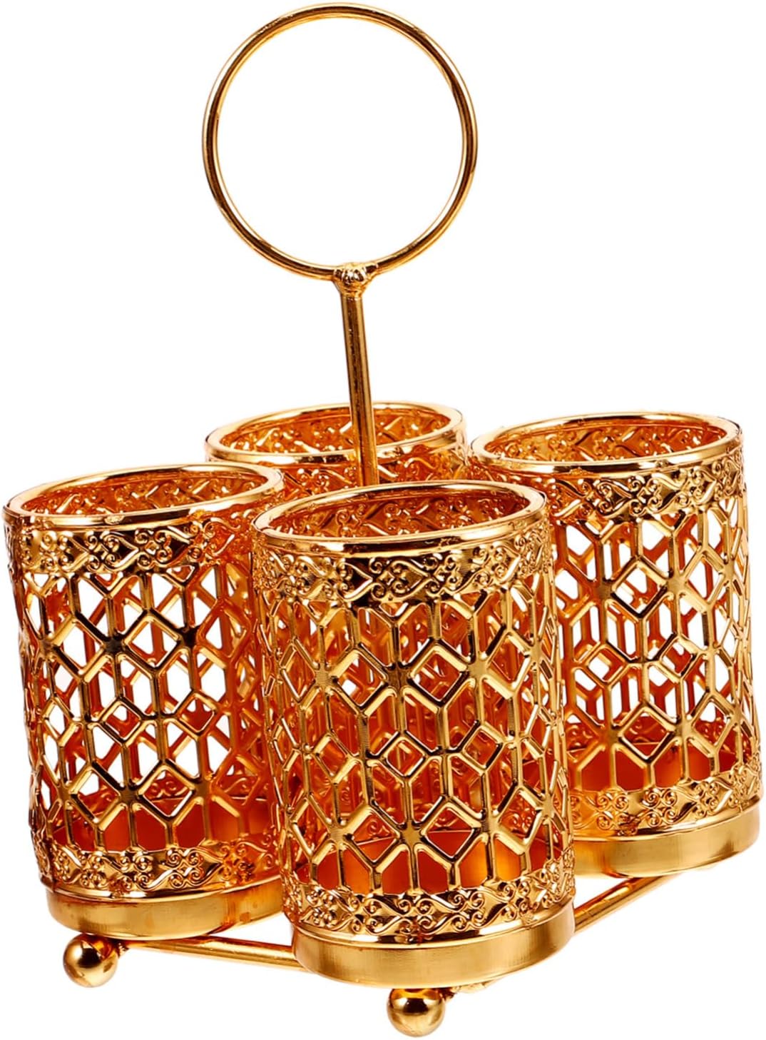 VOSAREA Modern Utensils Counter Storage Holder Silverware Strainer Gold Kitchen Chopstick Pot