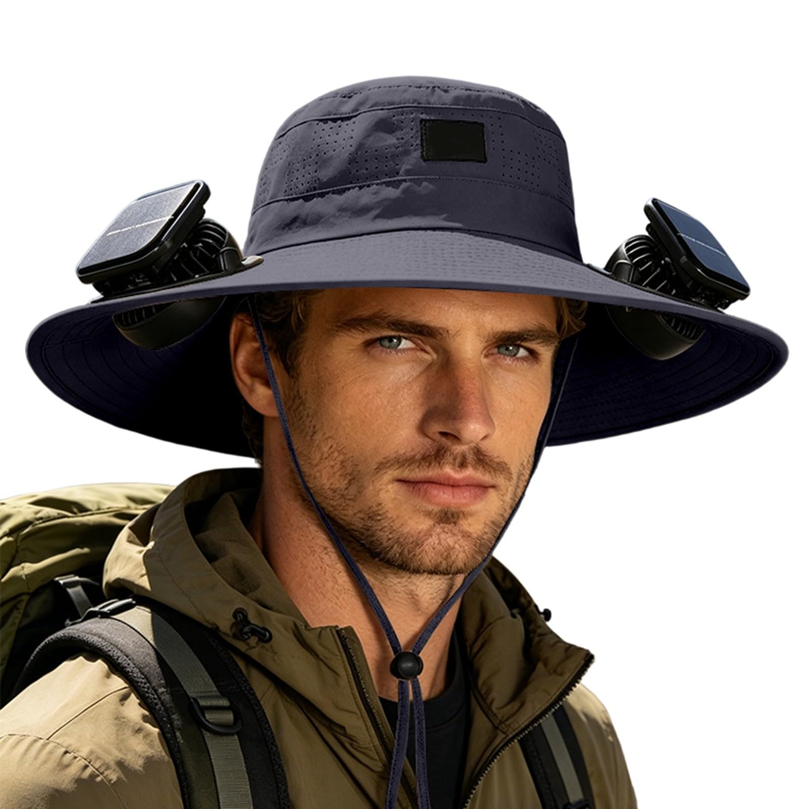 Cappello con Ventola a Energia Solare Largacappello Cappello per Unisex per Giardinaggio Alpinismo Pesca all'aperto Campeggio con Ricarica USB e Solari