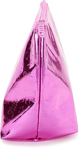 Miniatura 6 de Juicy Couture Bolsa de maquillaje rosa intenso, organizador de cosméticos, artículos esenciales de viaje, con cremallera, cuña brillante