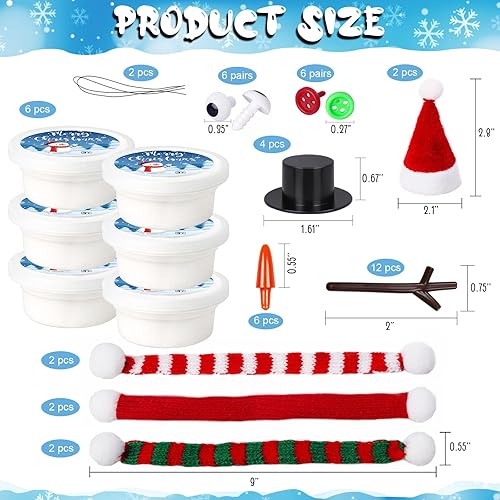 Miniatura 3 de GYGOT Paquete de 6 manualidades navideñas para niños, construye un kit de muñeco de nieve, rellenos de calcetines de Navidad para niñas, niños,