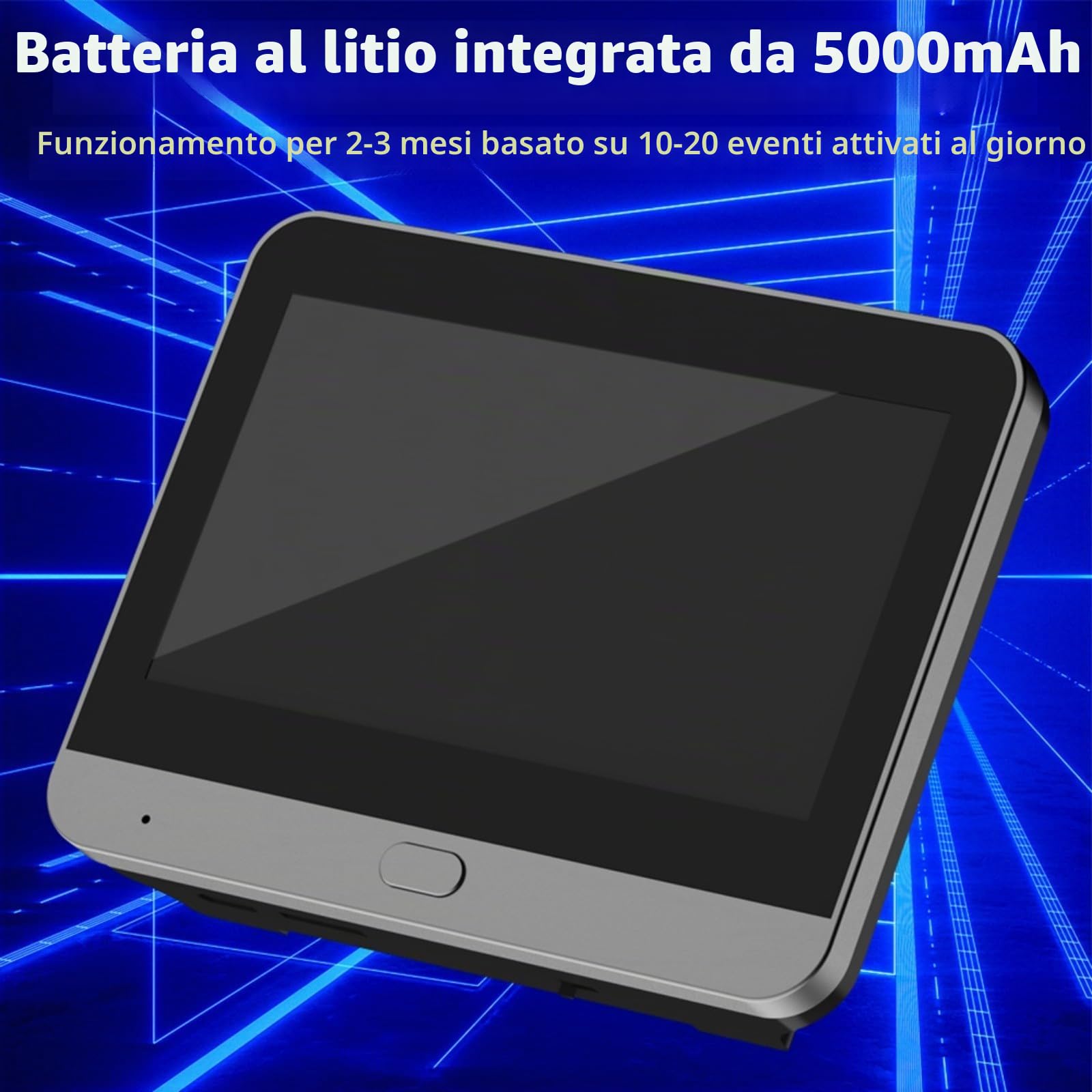 Videocitofono WiFi intelligente con schermo da 4,3 pollici, rilevatore di movimento 1080p, spioncino digitale, visione notturna, per fori per porte da 14-30 mm (bianco)