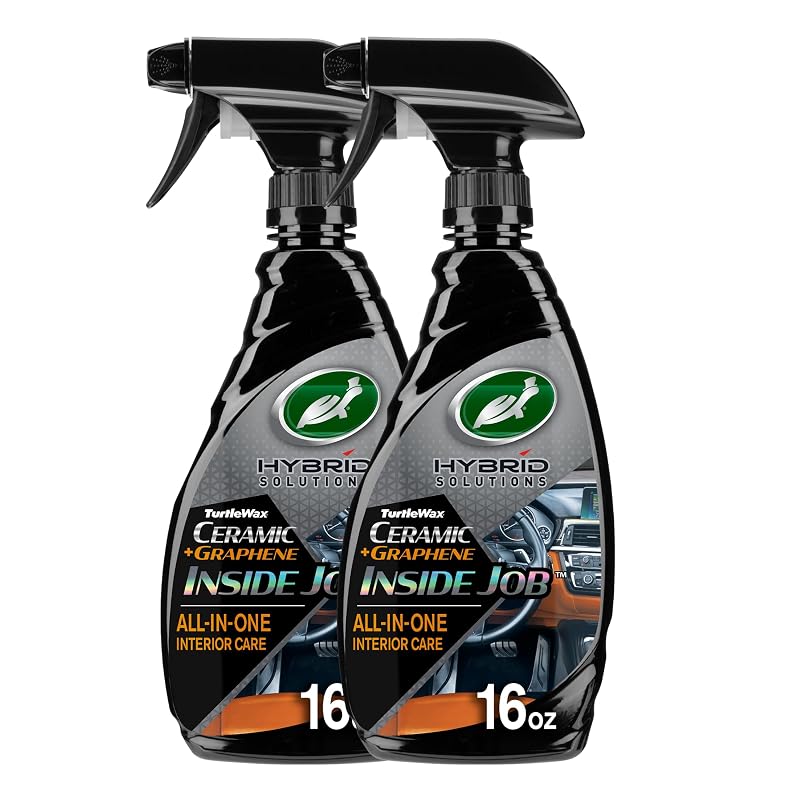 Turtle Wax Hybrid Solutions Inside Job Limpador e Protetor para Interior Automotivo com Cerâmica e Grafeno, 473 mL, Kit com 2