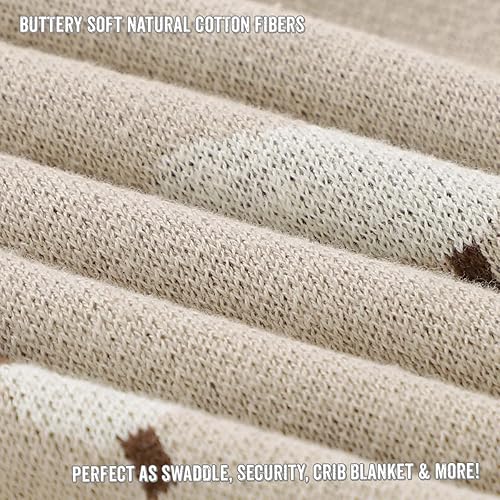 Miniatura 6 de Bleu La La - Manta de punto para bebé, 100 % algodón, suave, acogedora, ligera, unisex, para recepción, cuna, cochecito, para la ducha, registro de