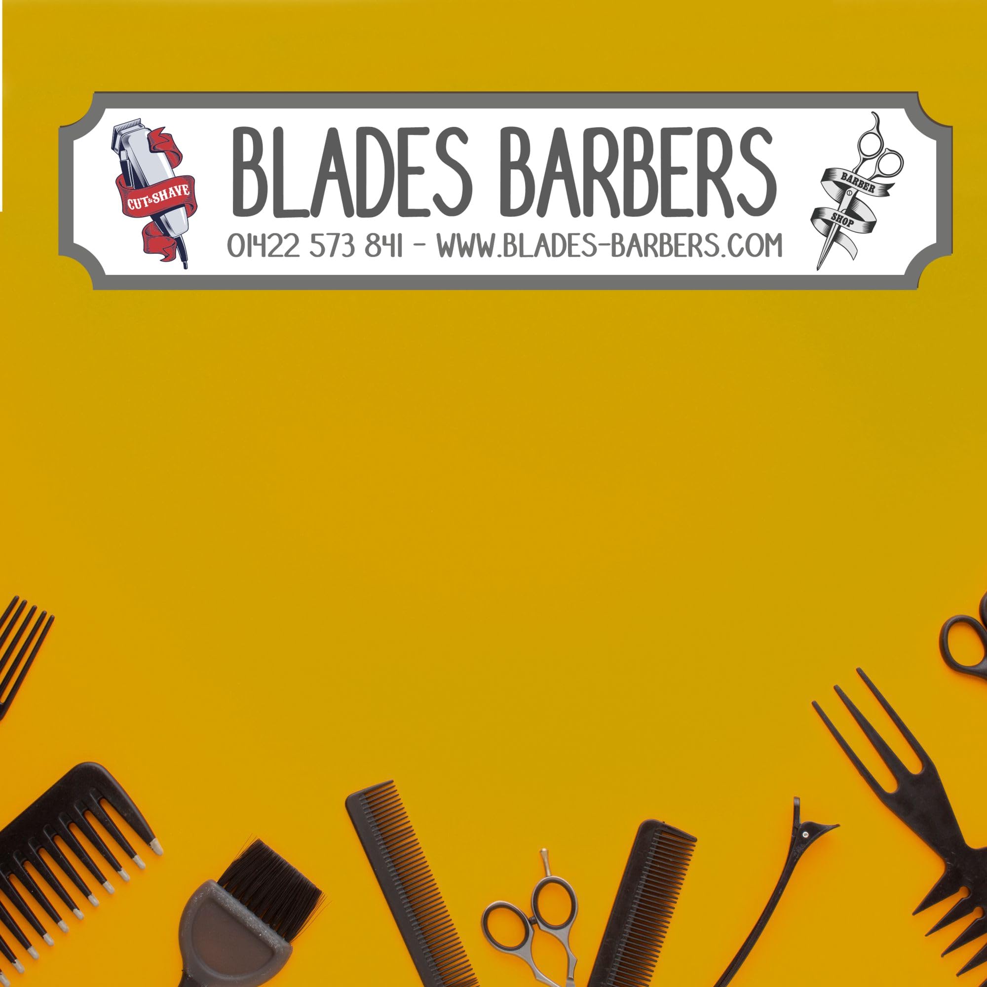 Custom Handmade Business Street Signs - Unique Hairdressers, Barber, Beauty Salon & Aromatherapy Business Name & Details Signs (Barbers - Grey, MDF Wood - Medium 390mm x 85mm)