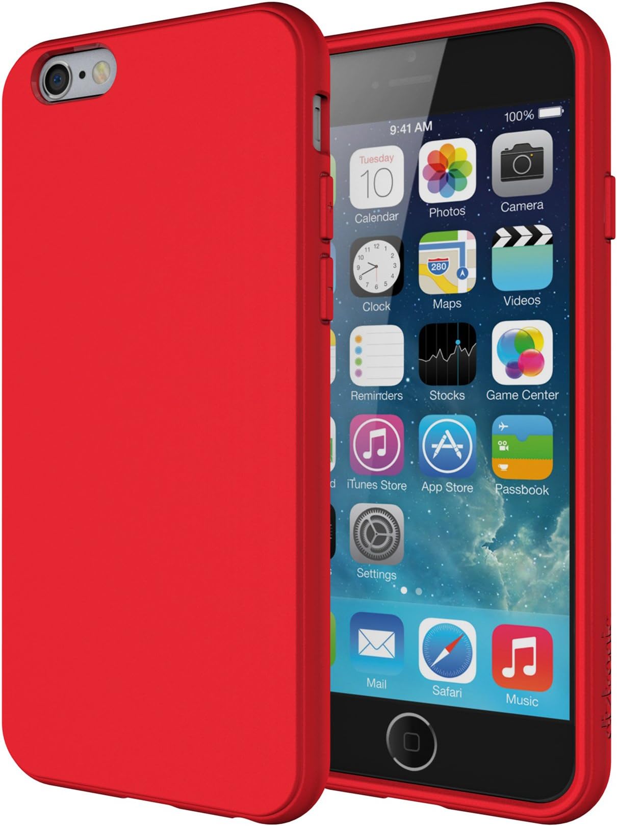 iPhone 6 Case, Full Matte Soft Touch Flexible TPU Case for Apple iPhone 6 (4.7") - Matte Red