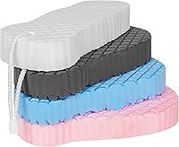Vista 8 de Esponja de baño exfoliante de 3 piezas, esponja de baño asiática para ducha, hidratante y exfoliante, esponja corporal, masajeador de celulitis