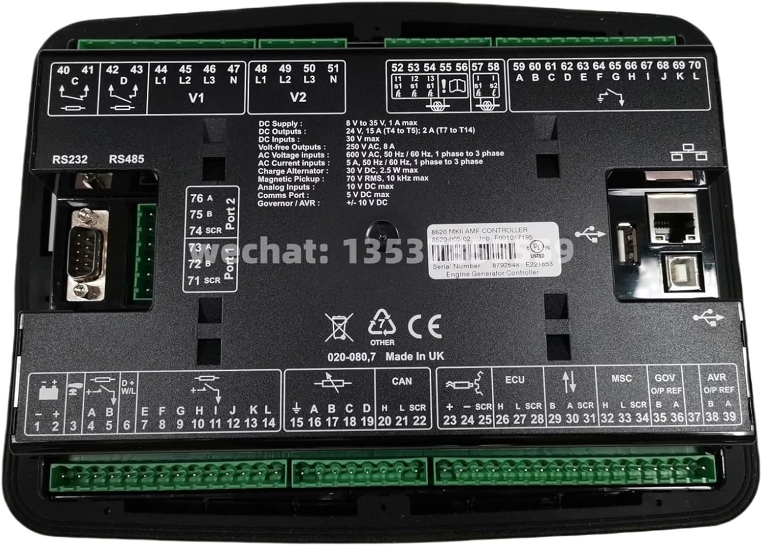 DSE8620 Diesel Generator Controller Display Control Module Panel Genset Part