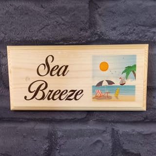 Personalised Beach Scene Plaque, Beach Hut Plaque, Seaside Cottage Sign, Beach Hut Name Plaque