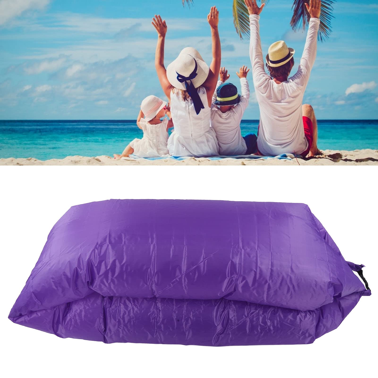 Natudeco Inflatable Loungers with Matching Bag Foldable Air Sofa Hammock with Pillow Beach Chair Air Lounger Inflatable Beach Lounger Chair for Camping Travel Picnic Lakeside