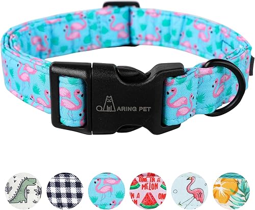 Aring Pet Collar de algodón, ligero y ajustable, con hebilla de liberación rápida para perros pequeños, medianos y grandes, para cachorros, XS,