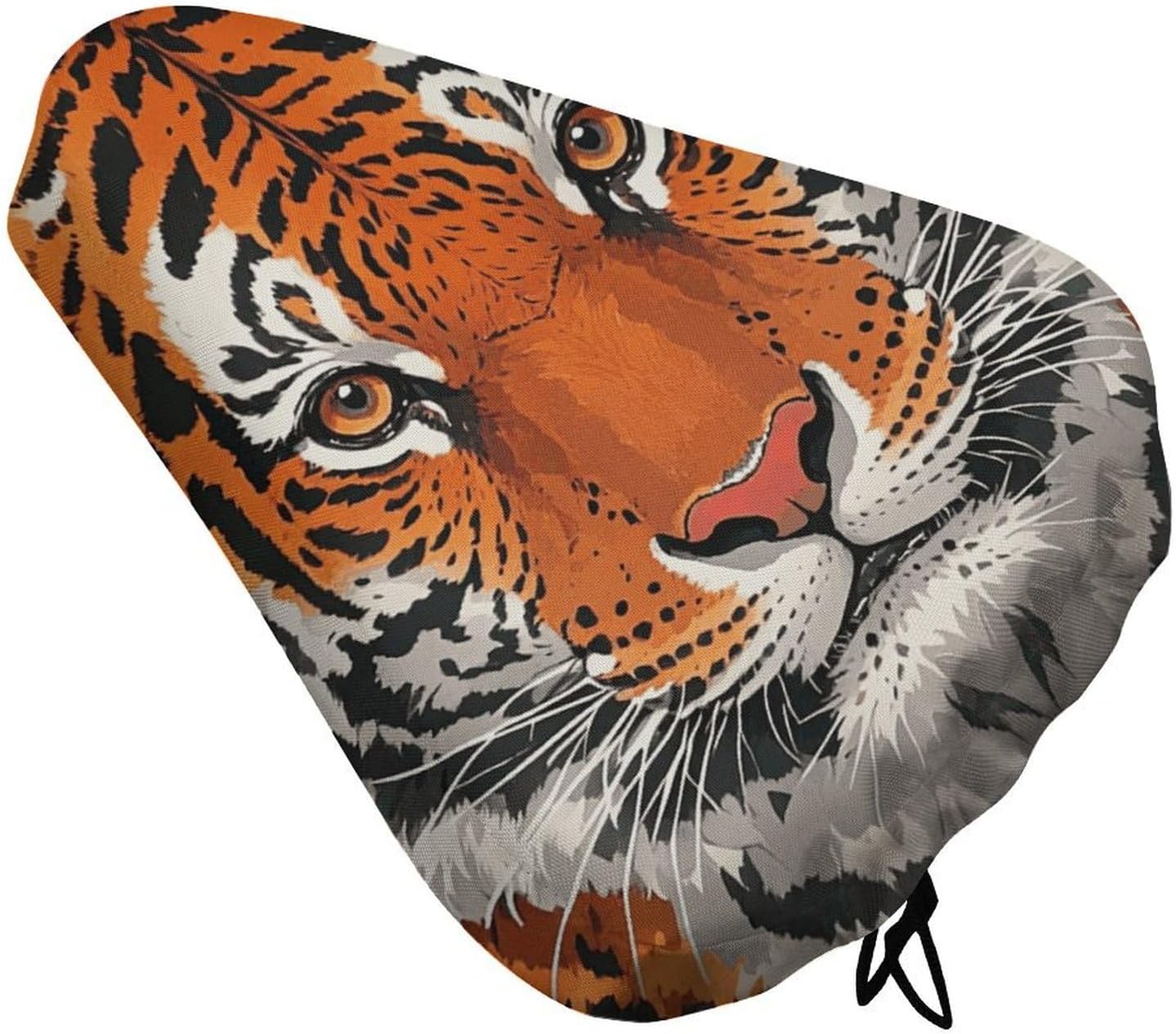 Waterproof Tiger Bike Seat Cushion Cover, Padded Bicycle Seat Cover with Drawstring for Men Women, Wide Bike Saddles Protector for Mountain Exercise Road City Outdoor Biking