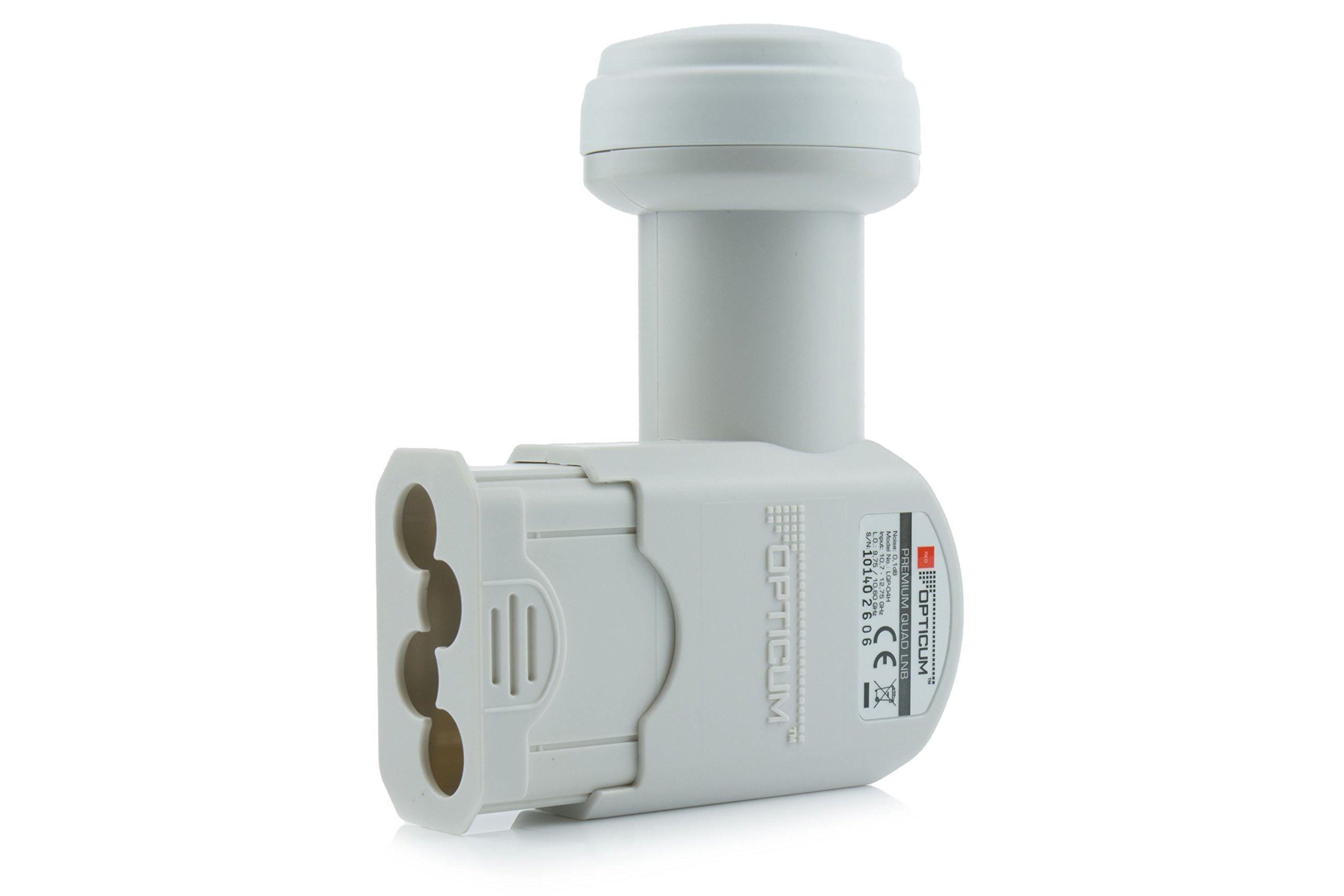 OPTICUM QA80 Parabola 80 cm con staffa LNB & Quad LNB LQP 04H - 4K HD & 3D - Parabola in acciaio resistente alle intemperie - Sistema satellitare per 4 partecipanti - antracite