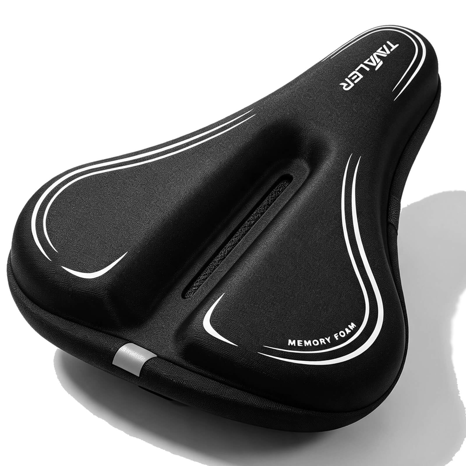 Tavaler Fahrradsattel Überzug Memory-Schaum Ergonomischer Gel Sattelbezug | Atmungsaktivem Fahrrad Sitzpolster Rutschfest und Verstellbarer Design mit Regenschutz Fahrrad Sattelbezug für Damen Herren