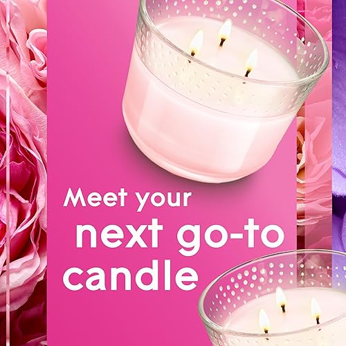 Miniatura 2 de Glade Tarro de vela perfumado de 3 mechas, Rose & Bloom, fragancia infundida con aceites esenciales, 6.8 onzas