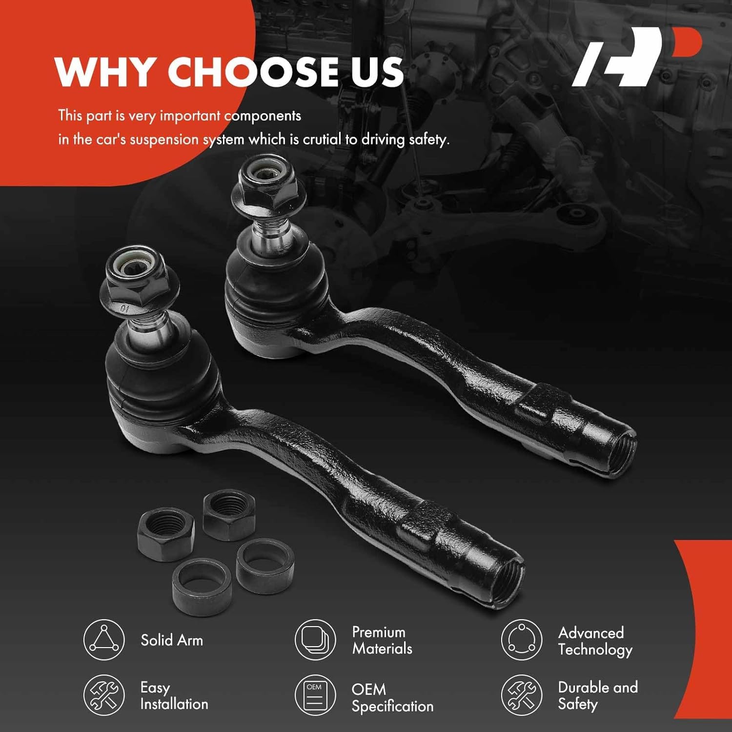 A-Premium 2 x Front Outer Tie Rod Ends, Compatible with BMW F25 Series X3 2011-2017, F26 Series X4 2015-2018