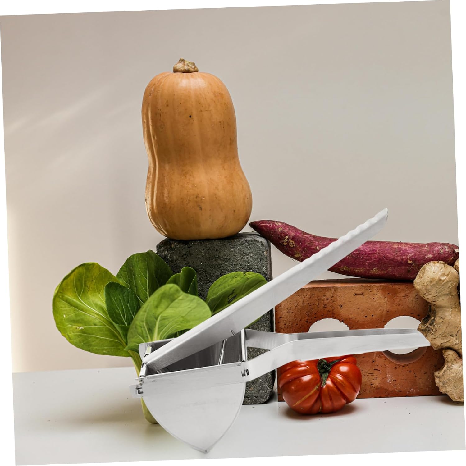 Stainless Steel Potato Masher Presser Twist Action Ricer Potato Puree Multipurpose Kitchen Tool Easy to Use for