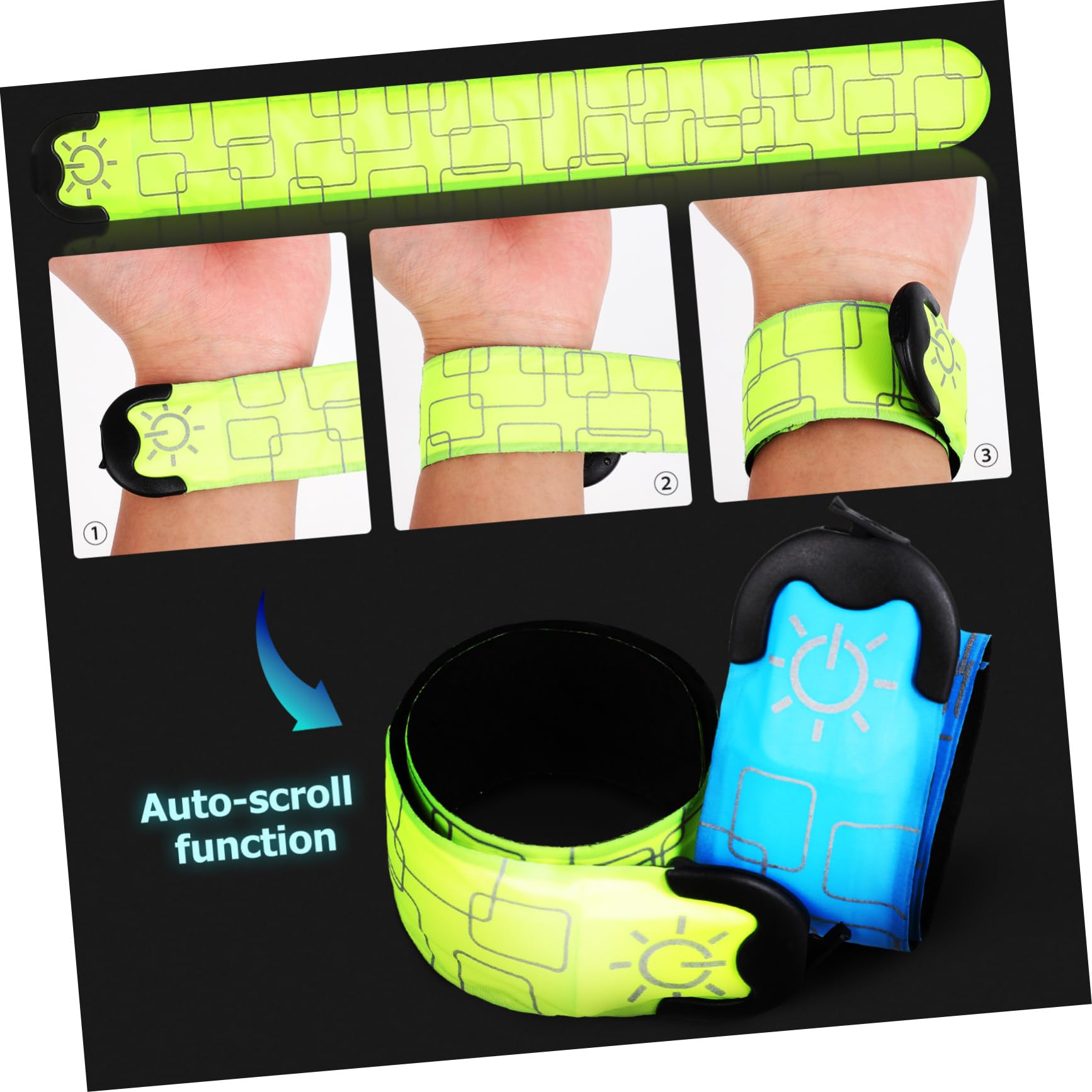 ifundom 4piezas Papa Brazaletes Luminosos Led para Correr Ciclismo Pulseras De Alta Visibilidad para Trotar y Running