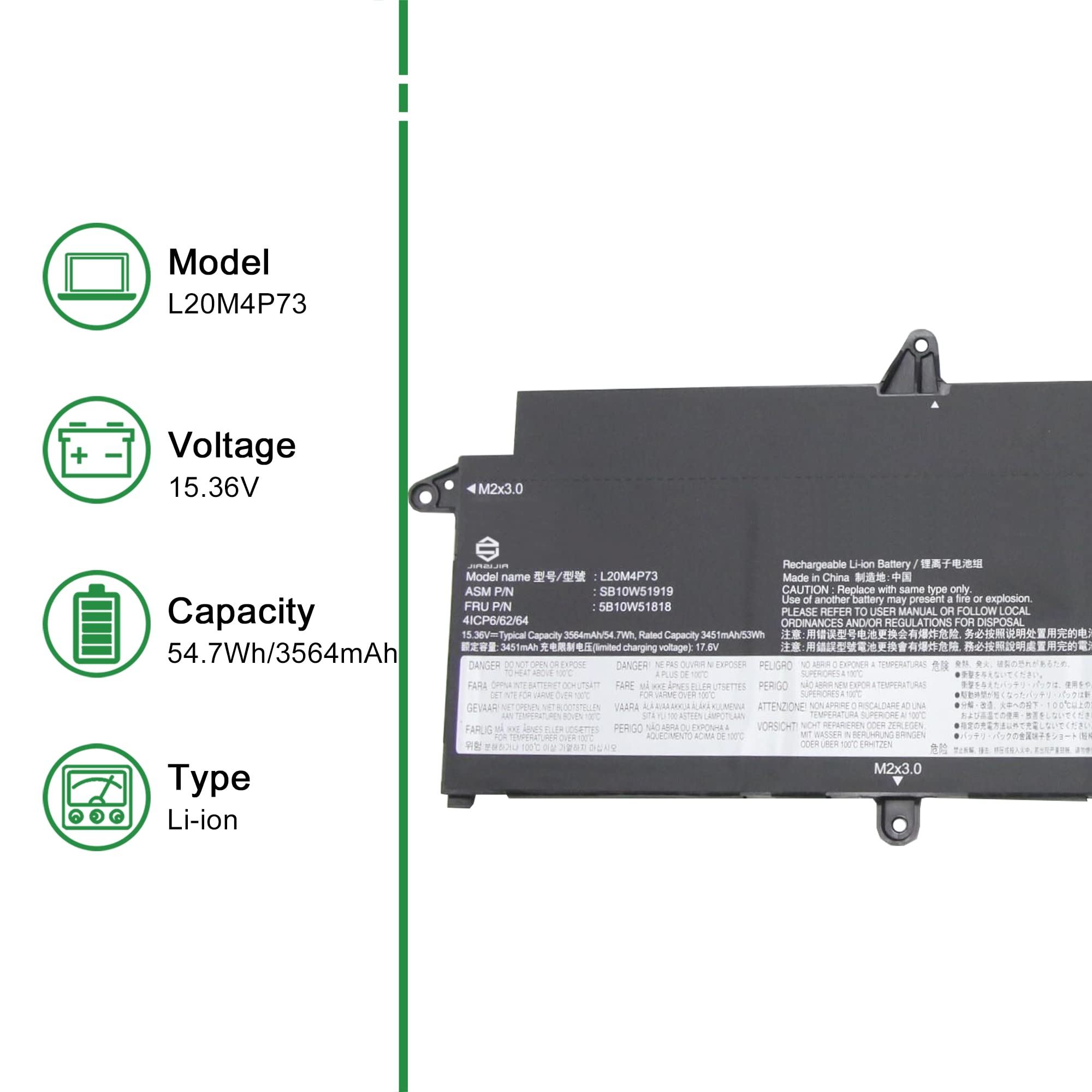 Amazon.com: JIAZIJIA L20M4P73 Laptop Battery Replacement for