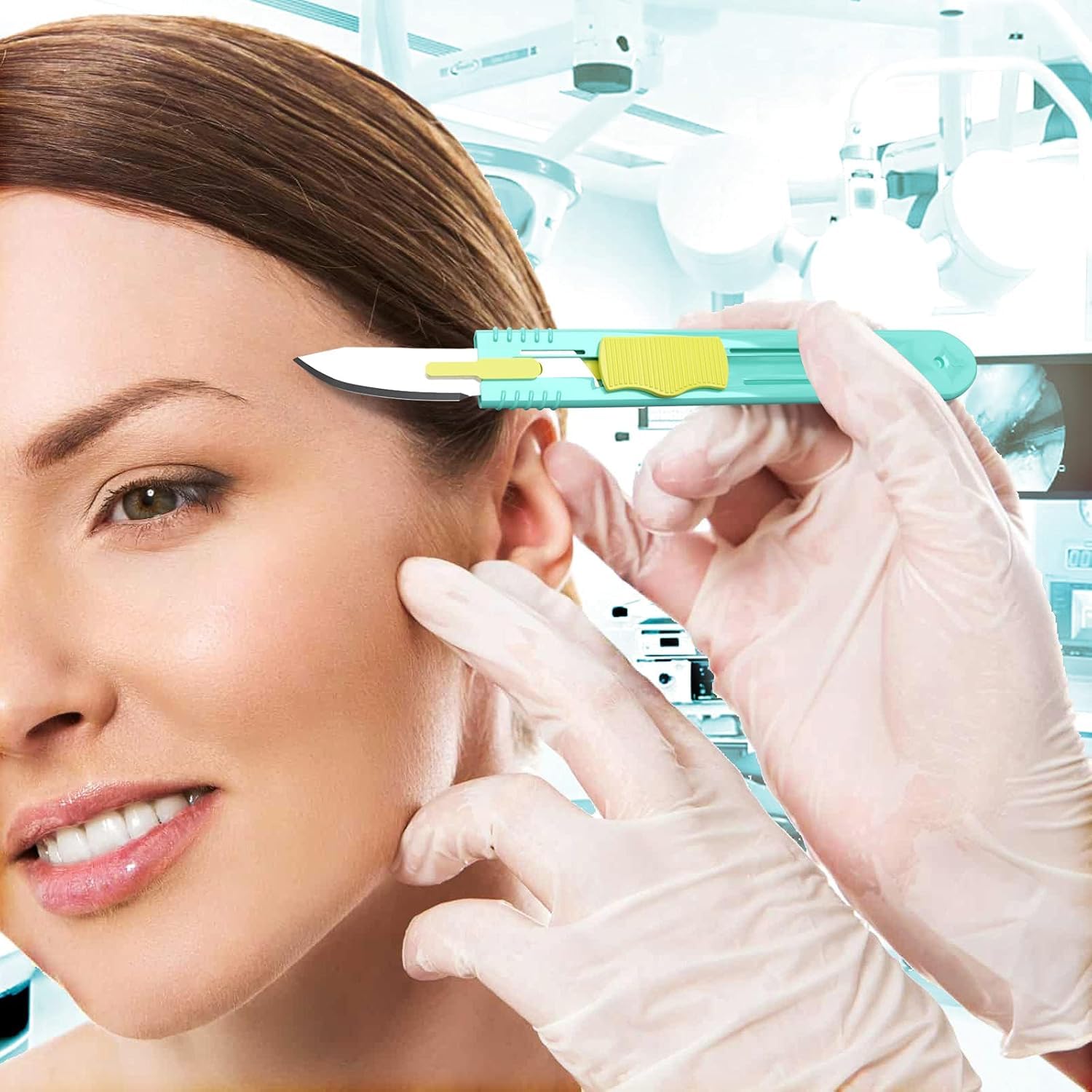 Pack of 15 Surgical Blades #14R with Stainless Steel Scalpel Handle - High Carbon Steel Sterile Dermaplane Blades, Dermaplaning Tool for Face, Podiatry, Crafts - Image 5