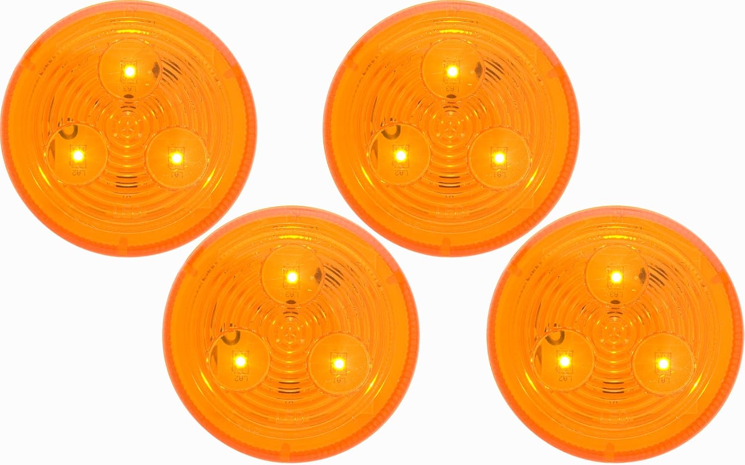 Optronics 2 1/2″ Round Amber LED Marker Lights - 4 Pack