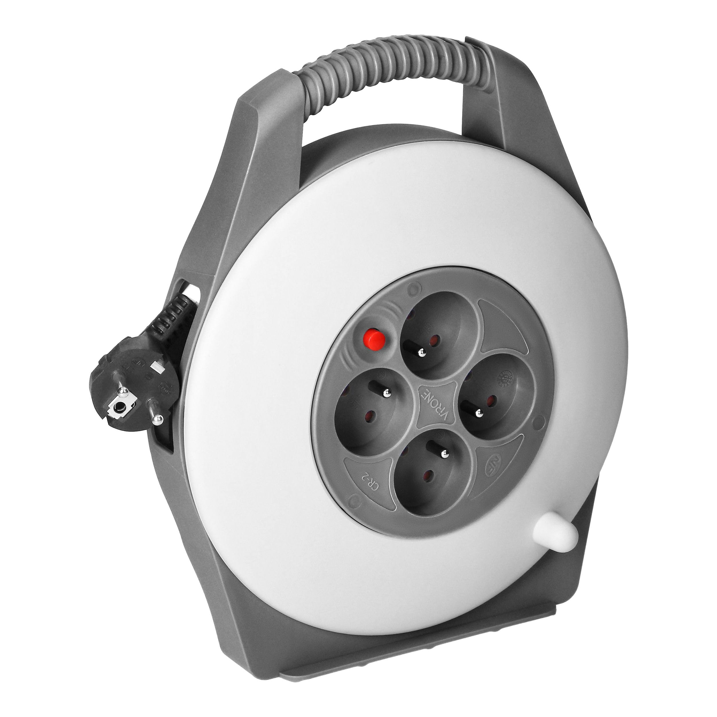 Rallonge Electrique avec Enrouleur Electrique 4 Prises 2P+Z Câble PVC H05VV-F 3x1mm2 Rallonge Electrique 10m Norme de prise : française (type E)