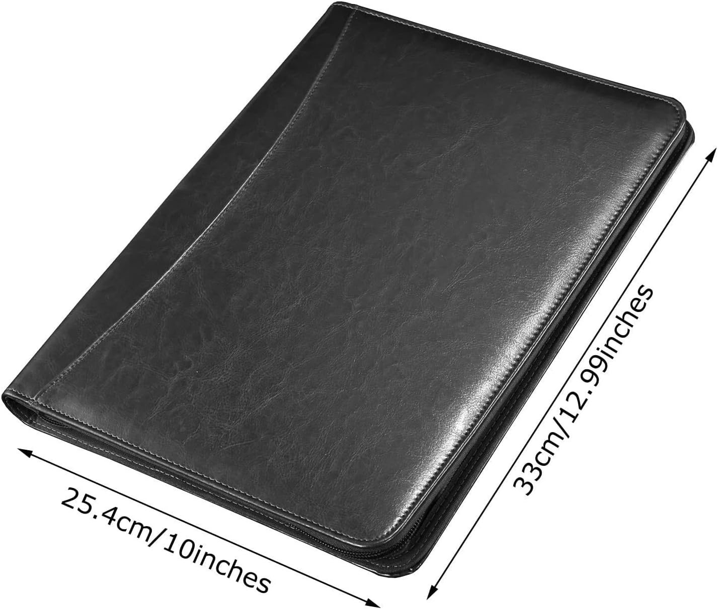folders A4 Leather Folder with Zipper Zippered Portfolio image 2